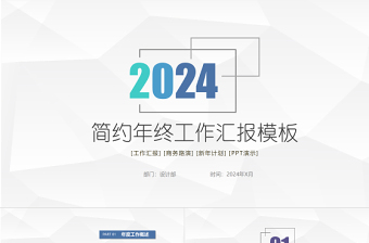 2024年个性简约商务年终工作总结汇报PPT模板