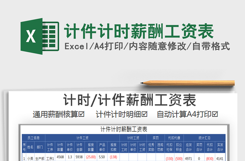 2021年計(jì)件計(jì)時(shí)薪酬工資表