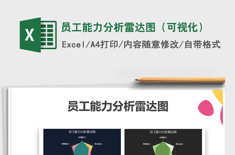 2021年员工能力分析雷达图（可视化）