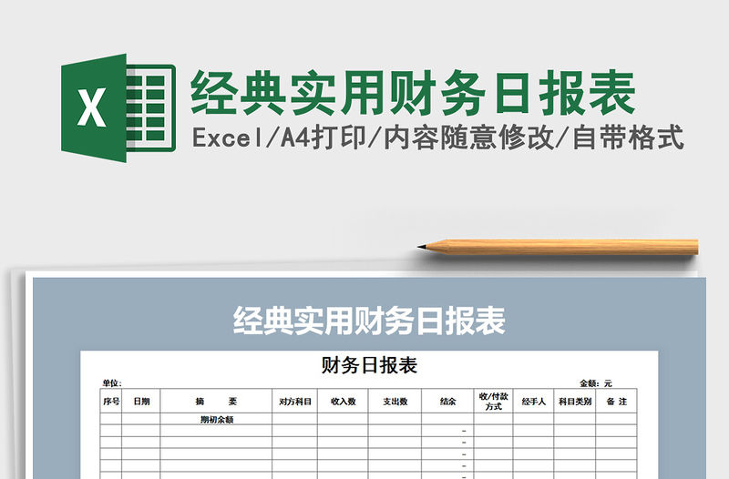 2021年經典實用財務日報表