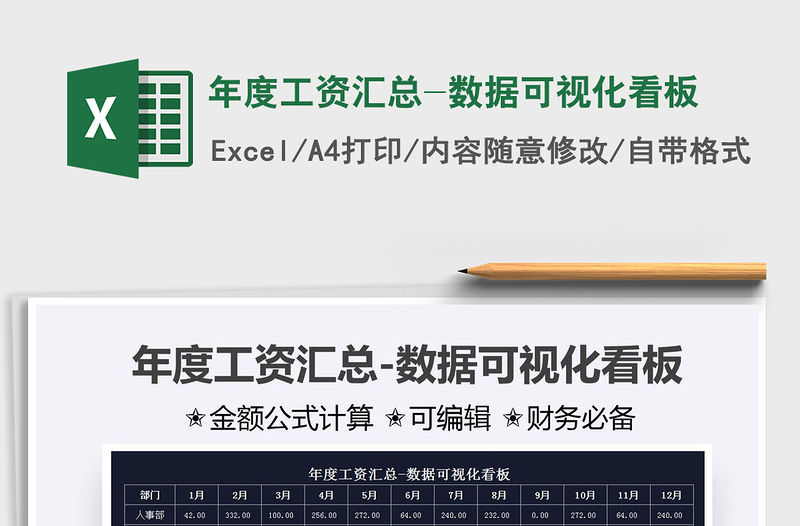 2021年度工資匯總-數據可視化看板免費下載