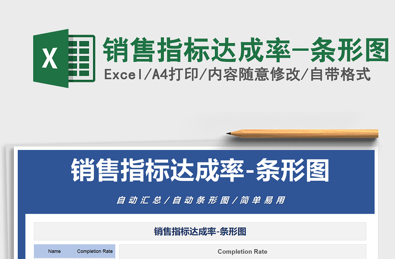 2021年銷售指標(biāo)達(dá)成率-條形圖