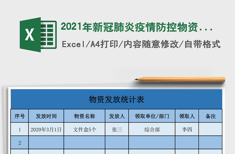 2021年新冠肺炎疫情防控物資發(fā)放統(tǒng)計(jì)表