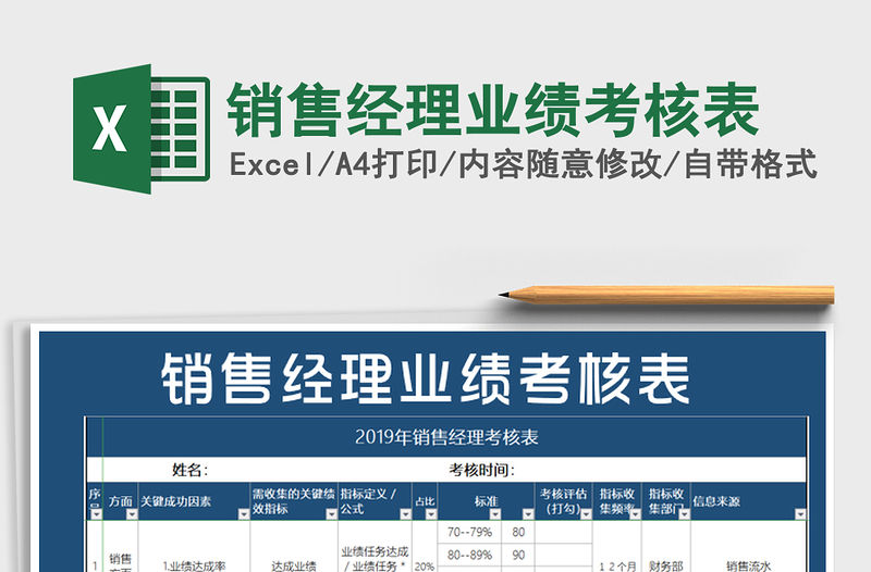 2021年銷售經理業績考核表