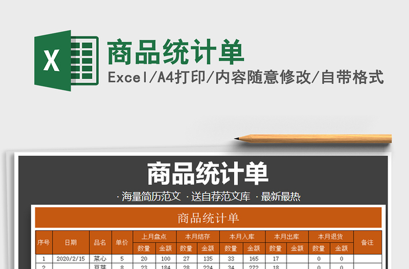 2021年商品統(tǒng)計(jì)單