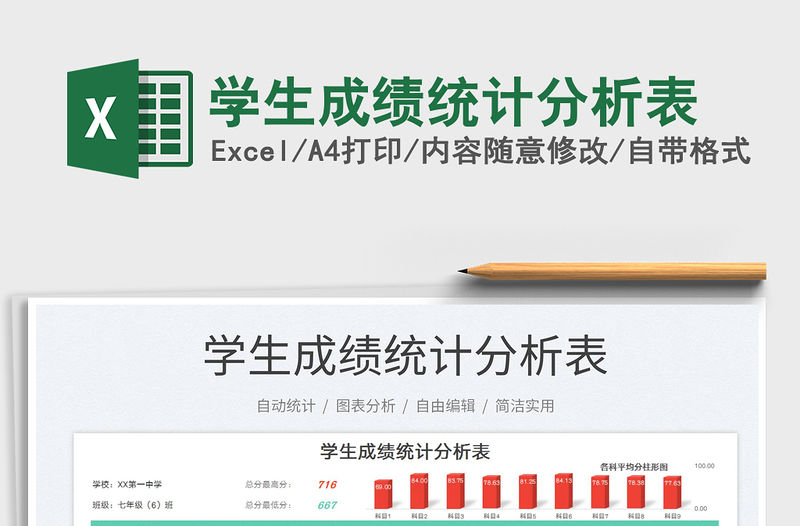 2021學生成績統計分析表免費下載