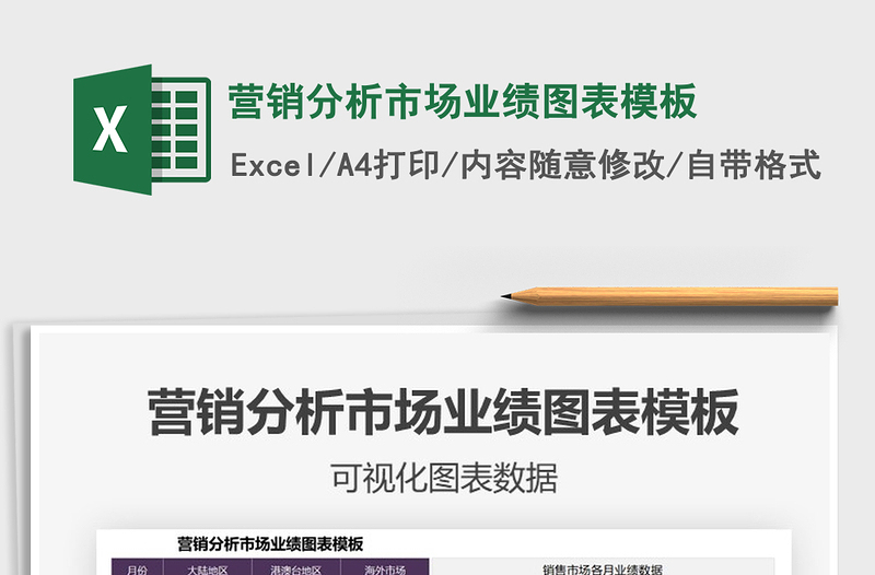 2021年?duì)I銷分析市場(chǎng)業(yè)績(jī)圖表模板