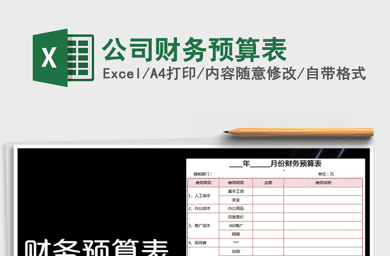 2022年公司財務預算表