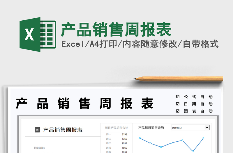 2022產(chǎn)品銷售周報(bào)表免費(fèi)下載