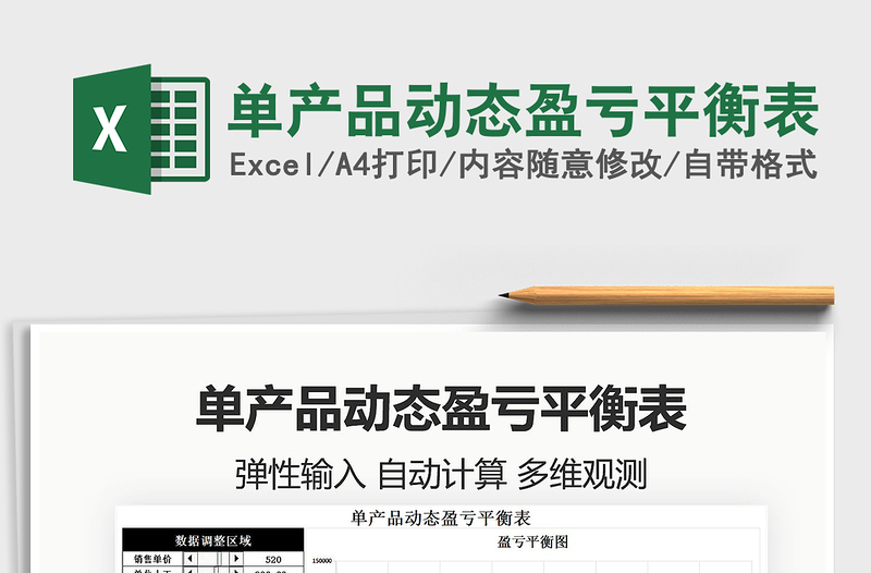 2022單產(chǎn)品動(dòng)態(tài)盈虧平衡表免費(fèi)下載