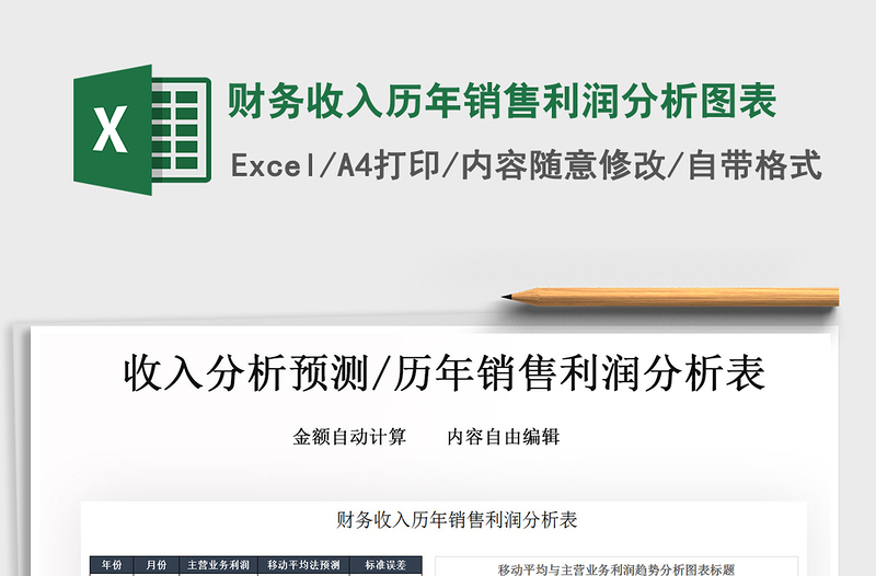 2021年財(cái)務(wù)收入歷年銷售利潤(rùn)分析圖表