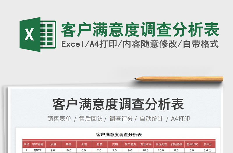 2023客戶滿意度調(diào)查分析表免費(fèi)下載