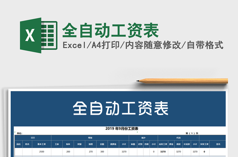 2021年全自動(dòng)工資表