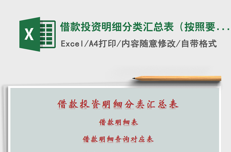 2021年借款投资明细分类汇总表（按照要求进行查询带视频操作