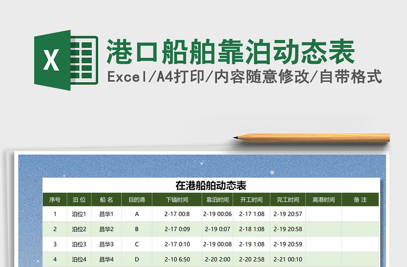 2021年港口船舶靠泊动态表