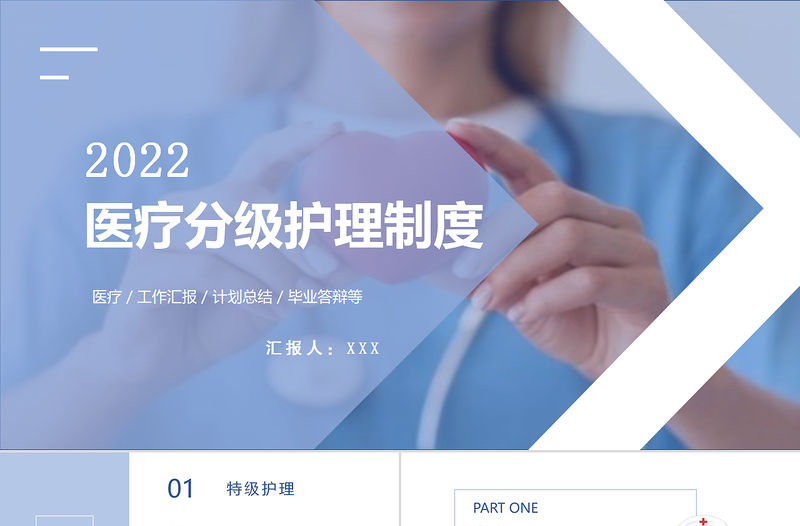 2022醫(yī)療分級護(hù)理制度PPT簡約清新醫(yī)療類相關(guān)PPT模板下載.pptx