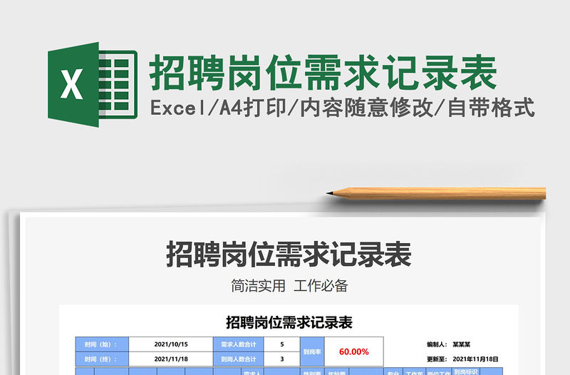 2022招聘崗位需求記錄表免費下載