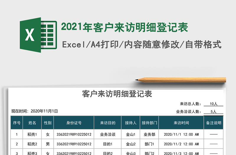 2021年客戶來訪明細登記表