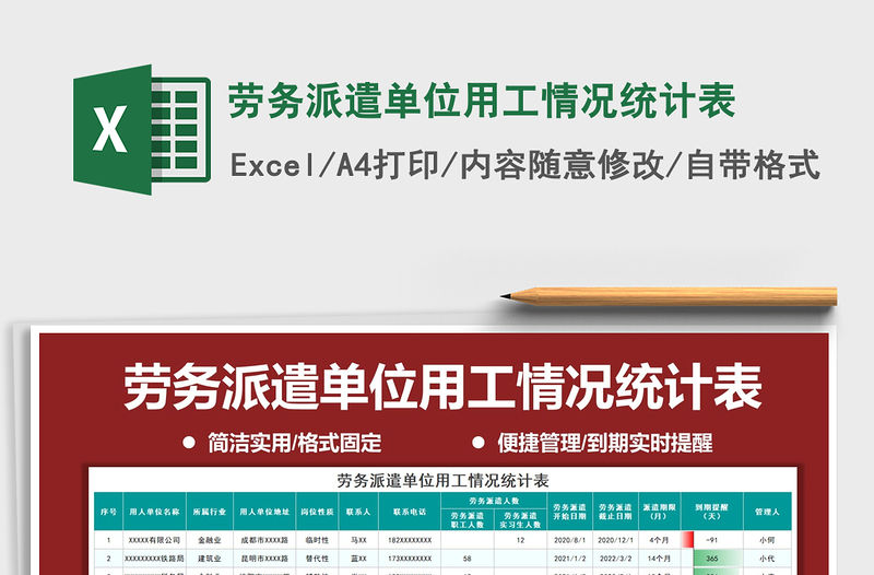 2021年勞務派遣單位用工情況統計表