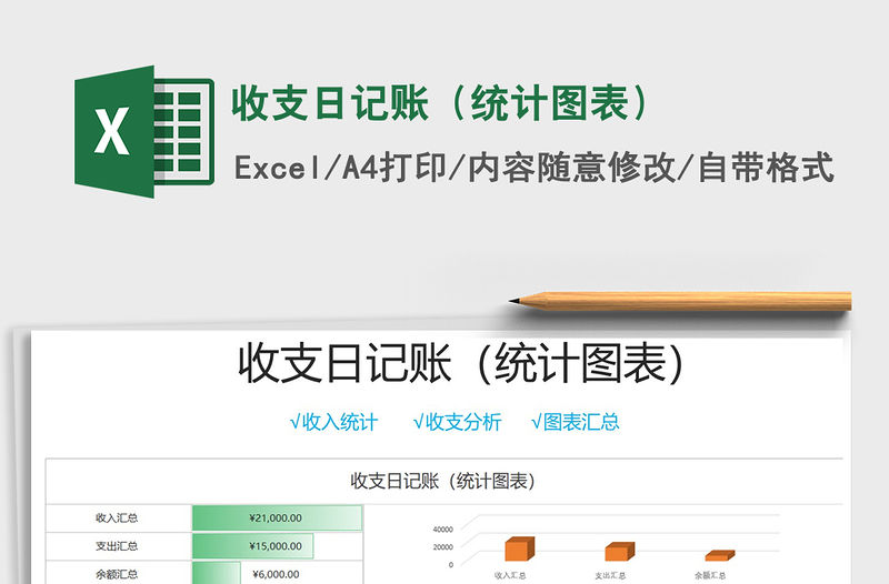 2021年收支日記賬（統計圖表）