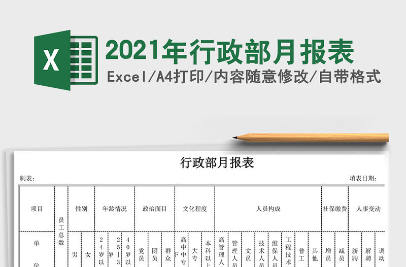 2021年行政部月報表