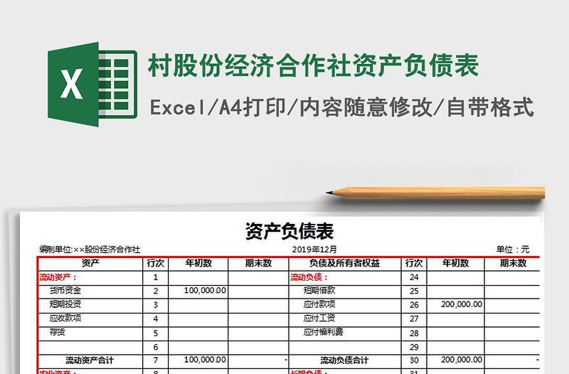 2021年村股份經濟合作社資產負債表
