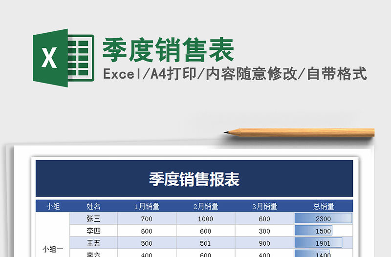 2021年季度銷售表