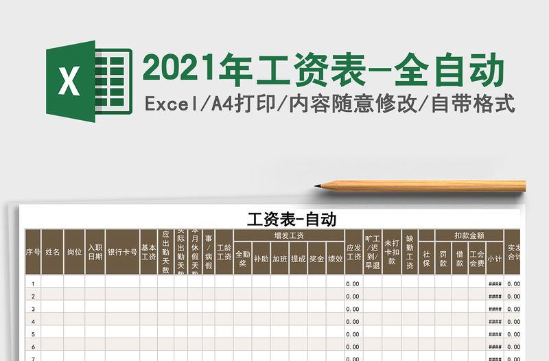 2021年工資表-全自動