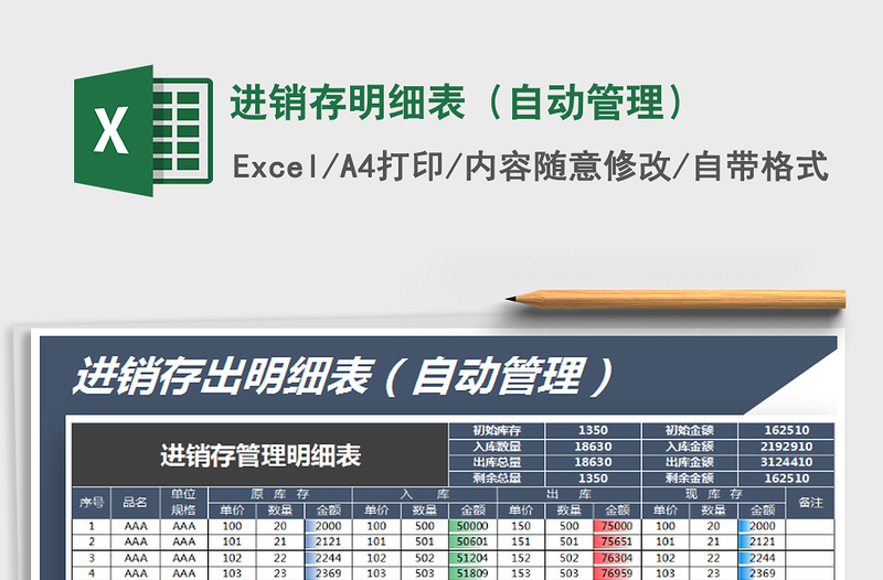 2021年進(jìn)銷存明細(xì)表(自動管理)