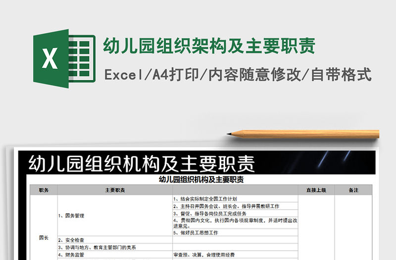 2021年幼兒園組織架構(gòu)及主要職責(zé)