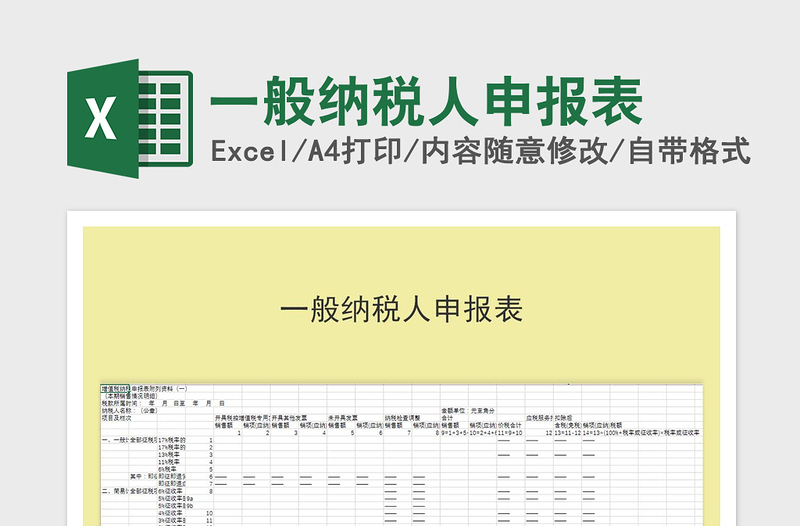 2021年一般纳税人申报表