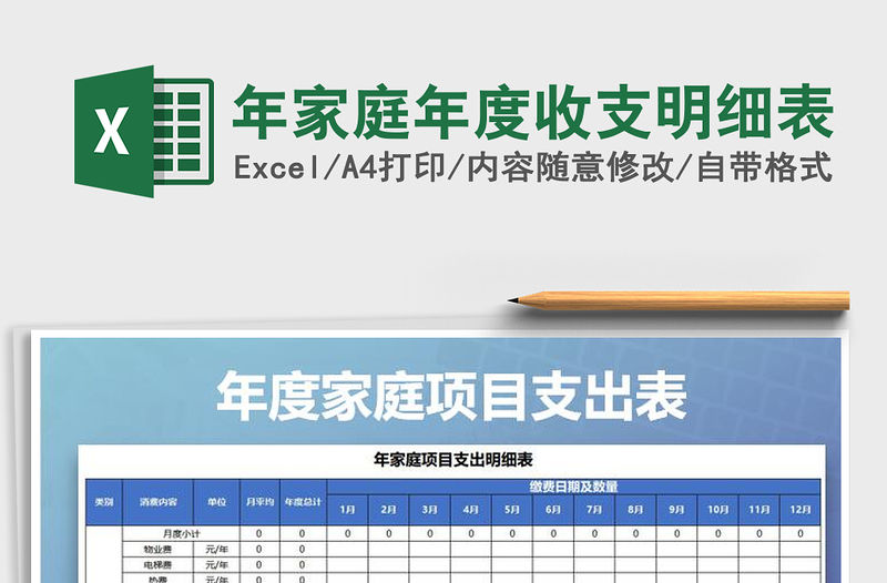 2021年年家庭年度收支明細表