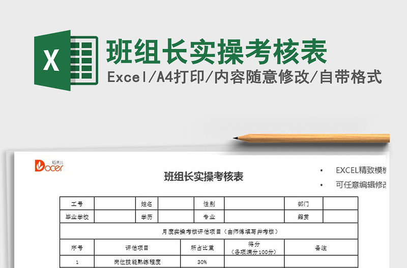 2021年班組長(zhǎng)實(shí)操考核表