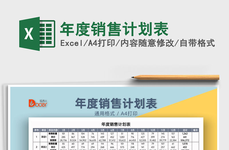 2021年年度銷售計劃表