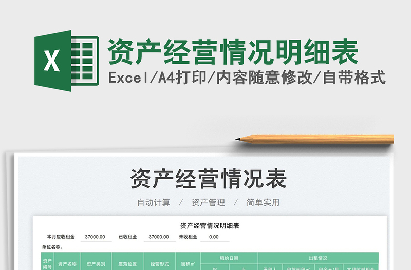 資產(chǎn)經(jīng)營情況明細表免費下載