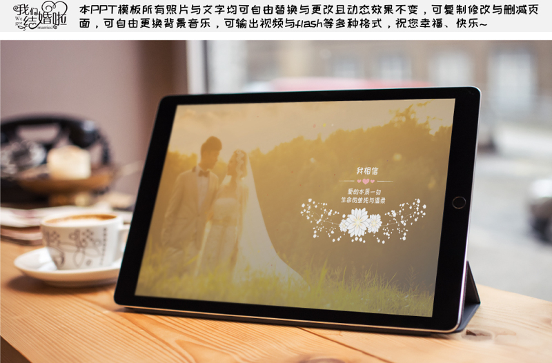 唯美浪漫愛(ài)情表白婚禮求婚紀(jì)念相冊(cè)PPT