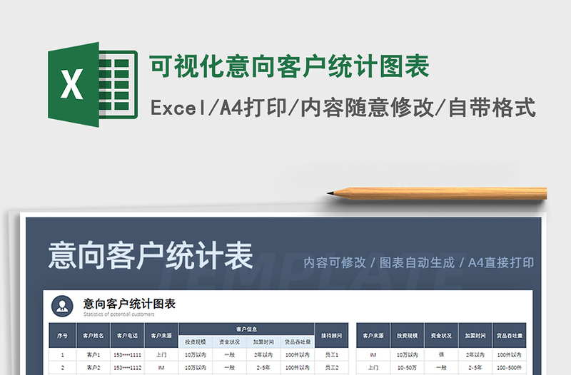 2021年可视化意向客户统计图表