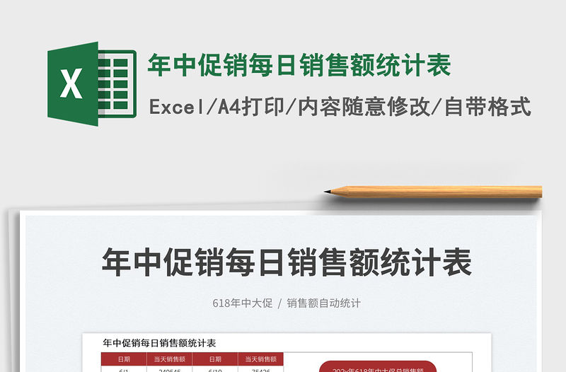 年中促銷每日銷售額統計表