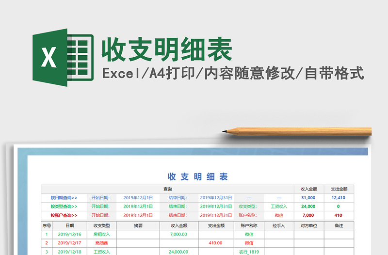 2021年收支明細表