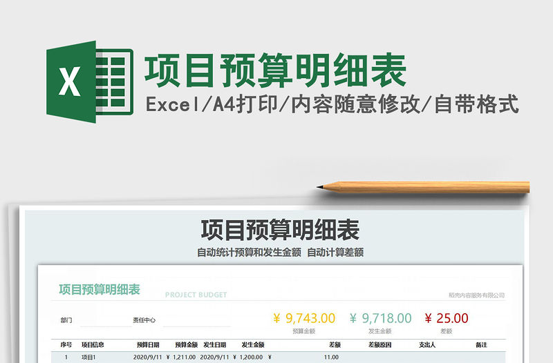 2021年項目預算明細表