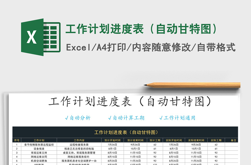 2021年工作計(jì)劃進(jìn)度表(自動(dòng)甘特圖)