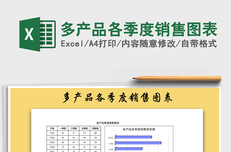 2021年多产品各季度销售图表