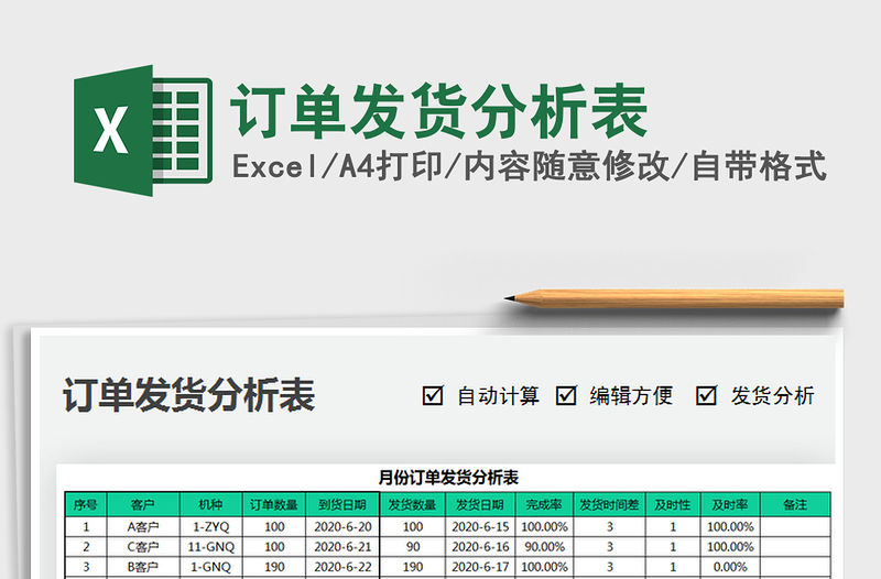 2021年訂單發(fā)貨分析表
