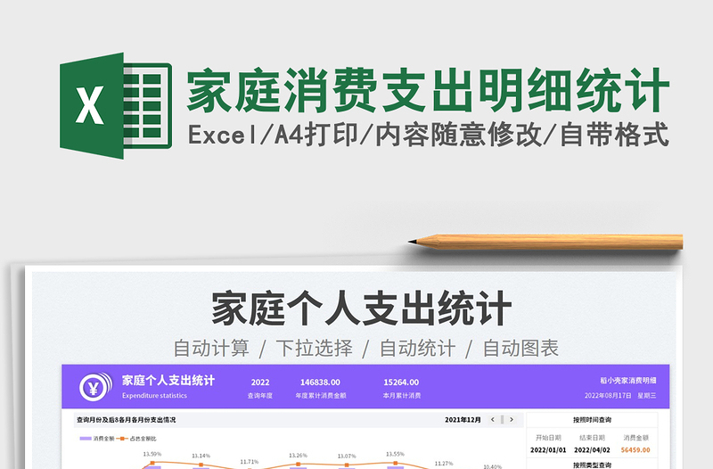 2023家庭消費支出明細統(tǒng)計免費下載