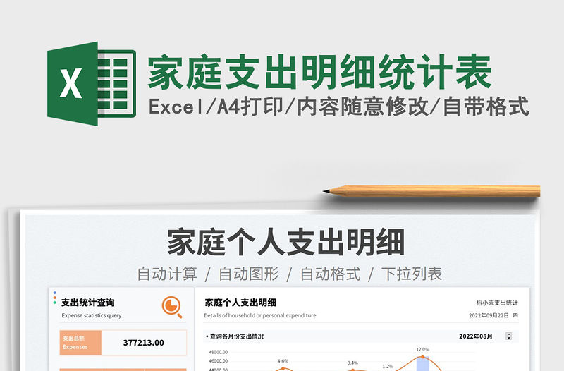 家庭支出明細統計表