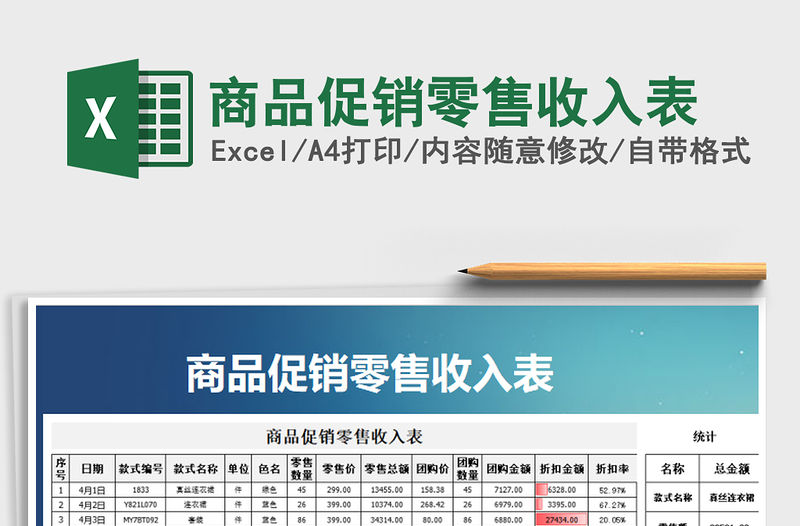 2021年商品促銷零售收入表