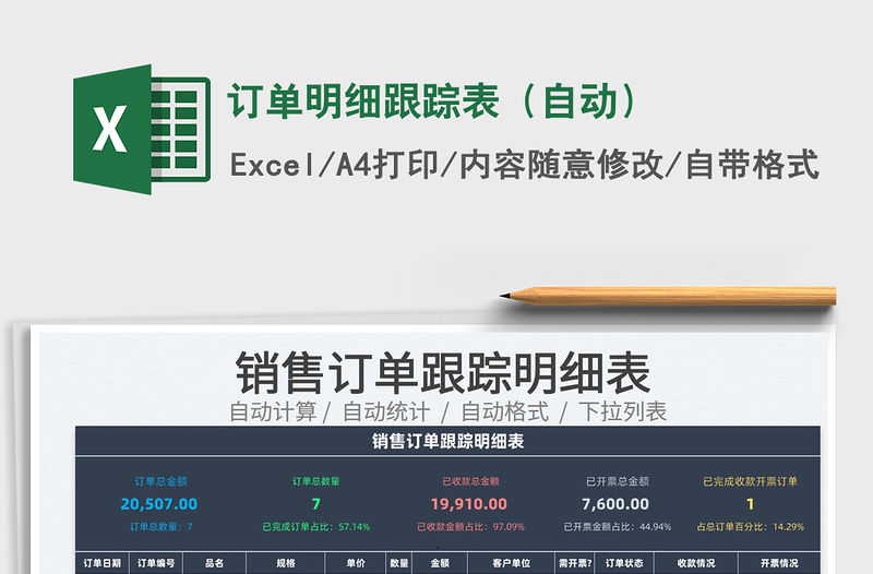 2022訂單明細跟蹤表（自動）免費下載