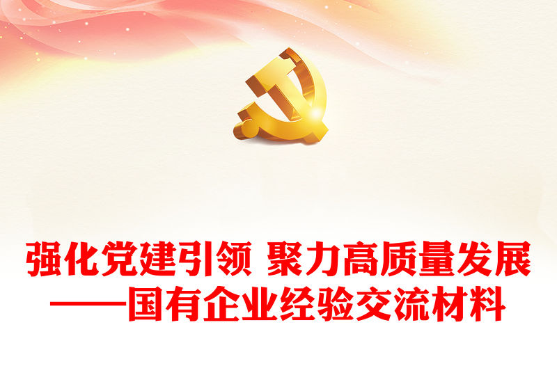 強化黨建引領 聚力高質量發展——國有企業經驗交流材料