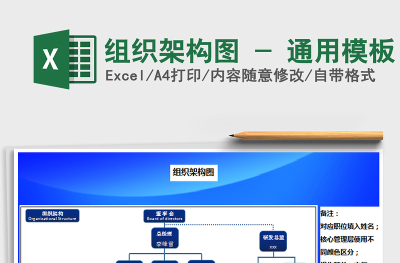 2021年組織架構(gòu)圖 - 通用模板