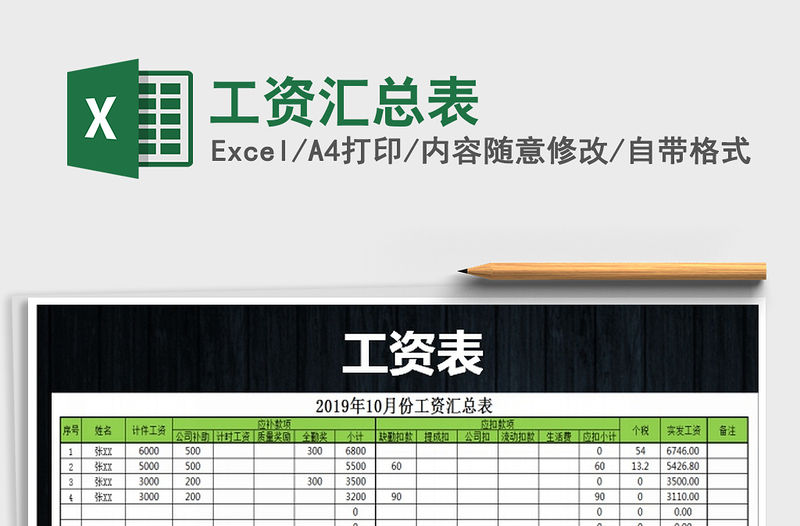 2021年工資匯總表